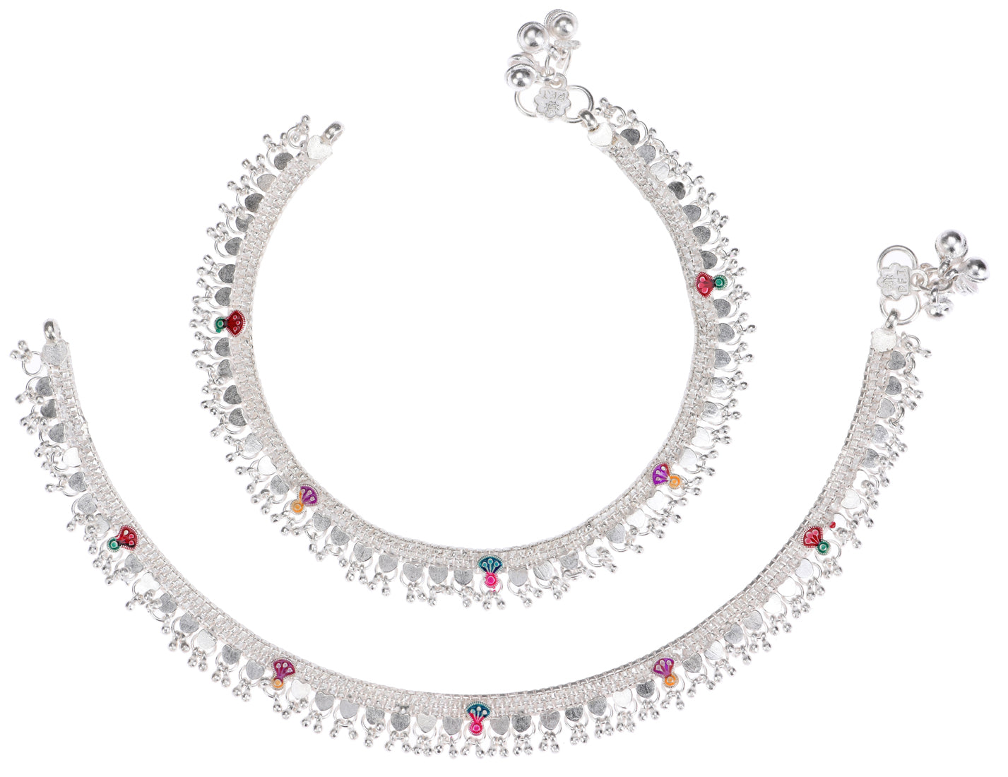 Silver Plated Anklet Pair