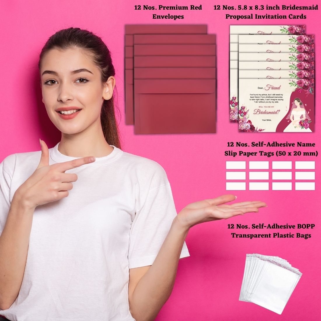 Bridesmaid Proposal Invitation Cards 5.8x8.3inch | Wedding Invite