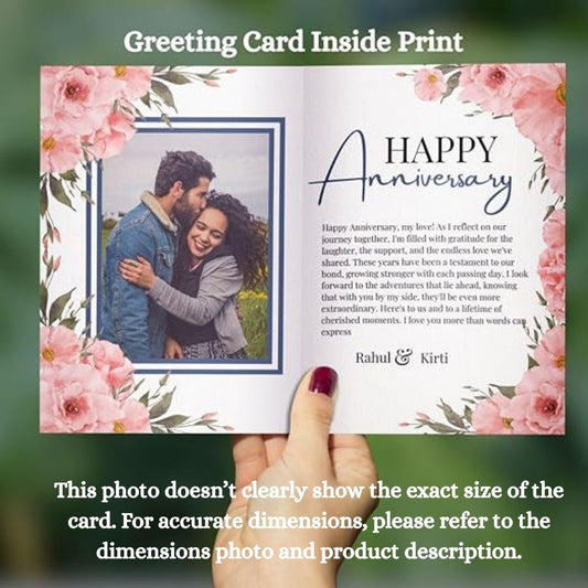 Customised Wedding Anniversary Greeting Card with Photos | Preprinted Inside Message