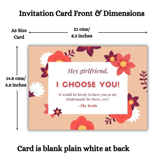 Bridesmaid Proposal Invitation Cards 5.8x8.3inch | Wedding Invite