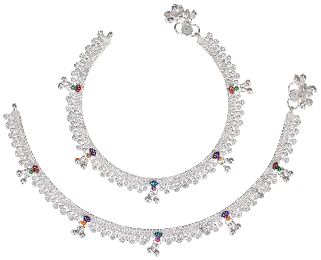 Silver Plated Anklet Pair