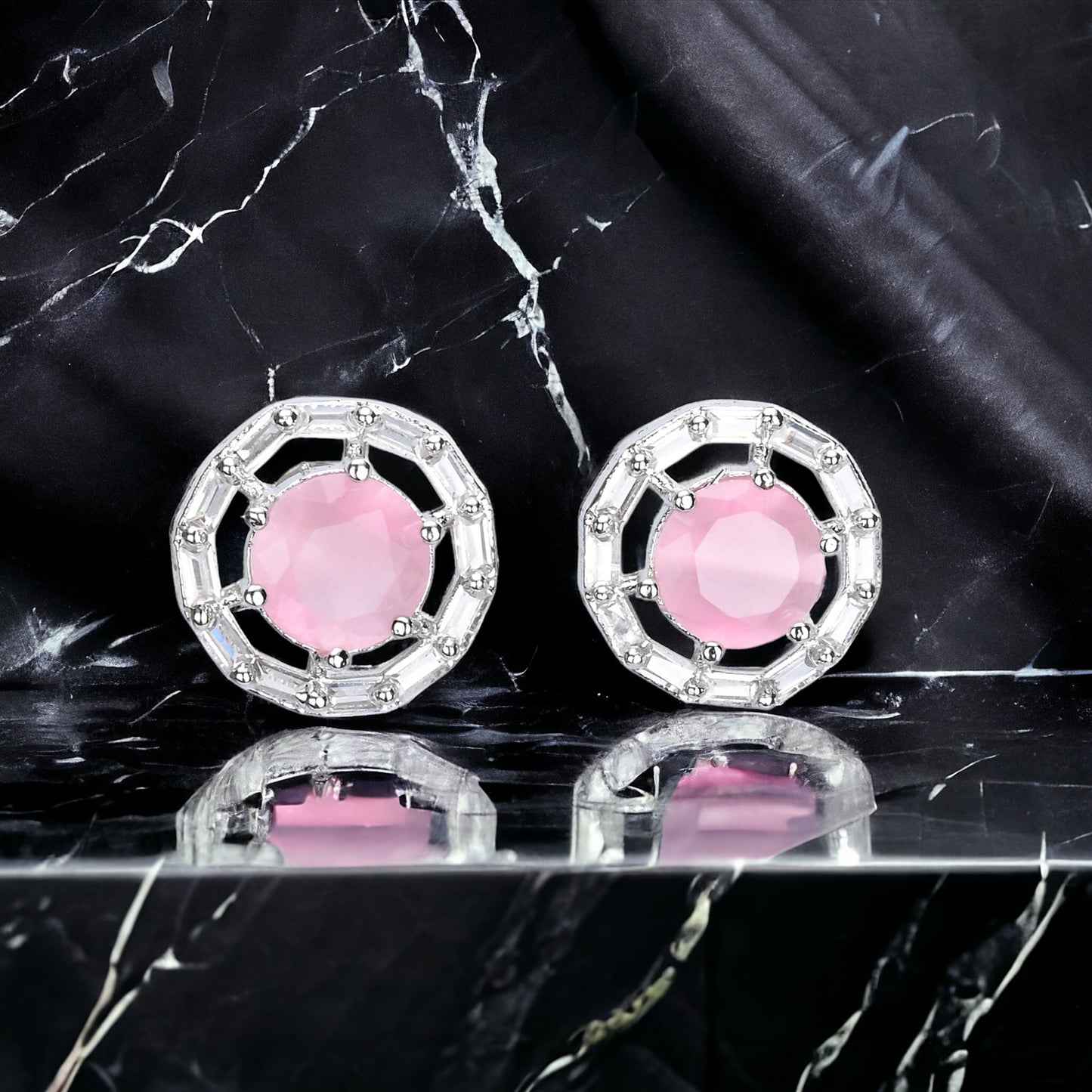 Silver Plated AD Earrings Set