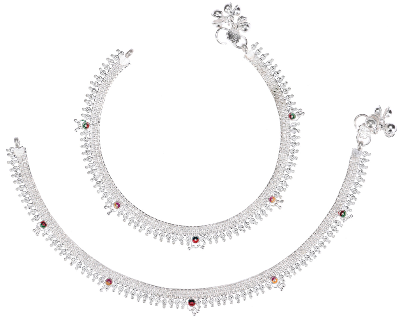 Silver Plated Anklet Pair