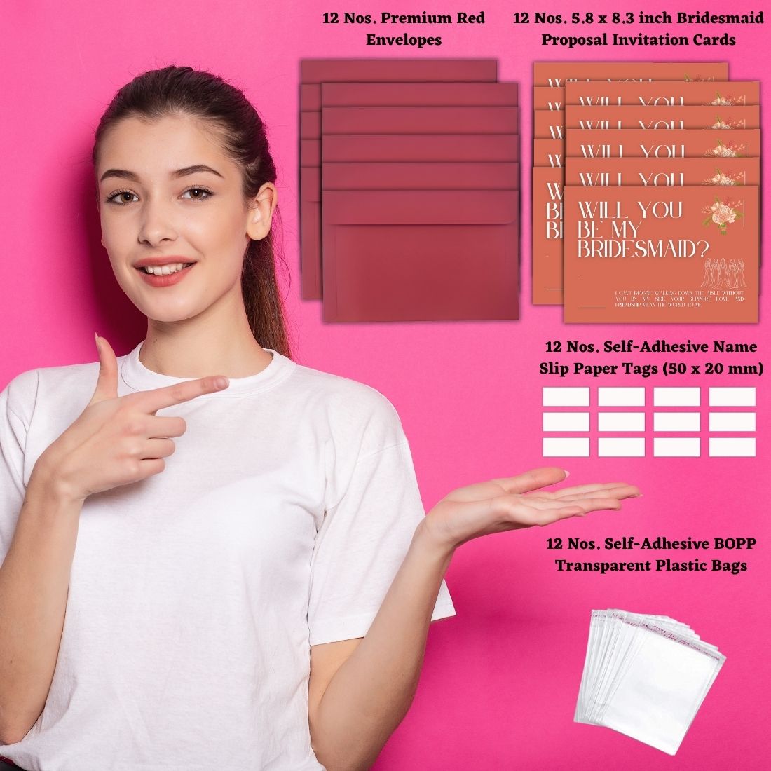 Bridesmaid Proposal Invitation Cards 5.8x8.3inch | Wedding Invite