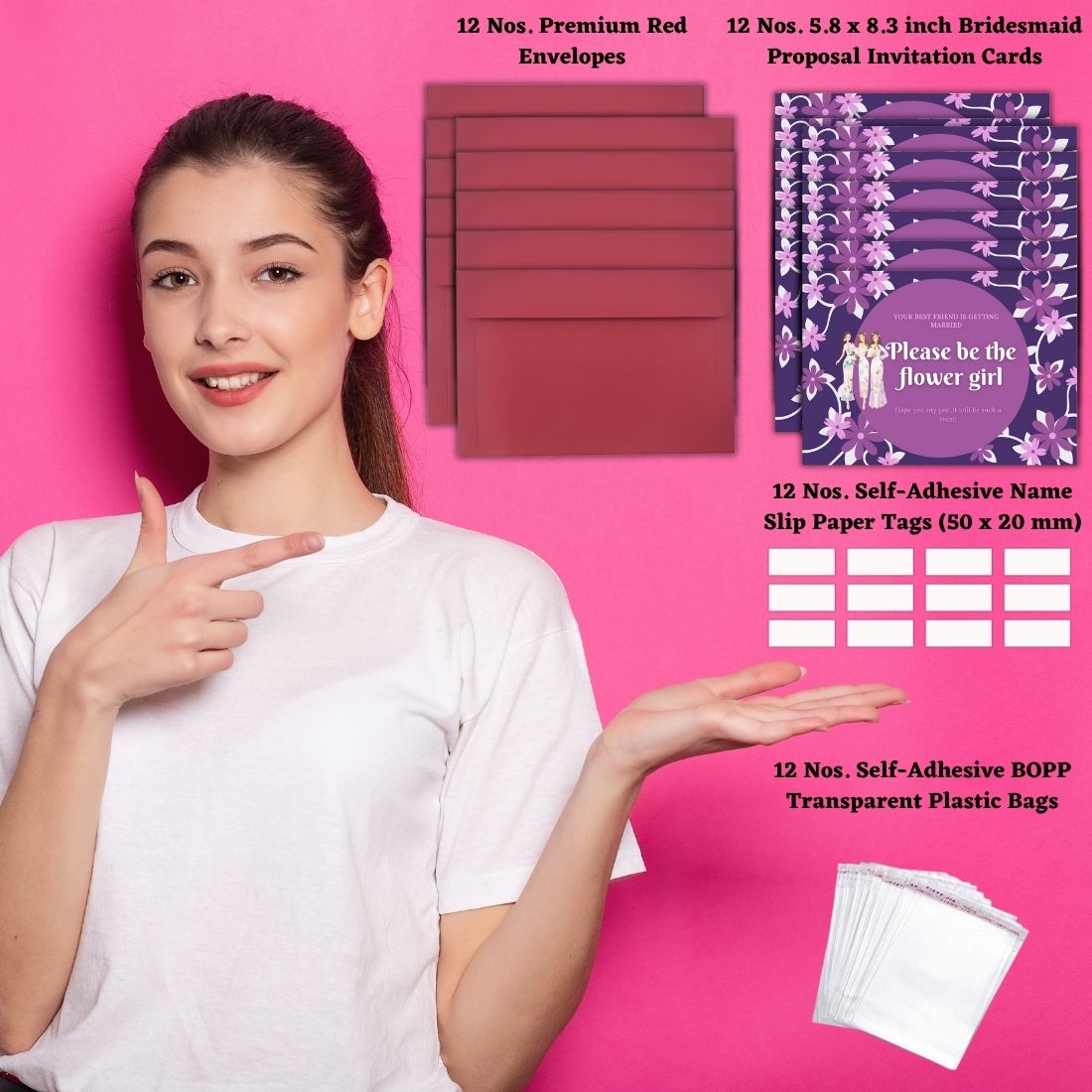 Bridesmaid Proposal Invitation Cards 5.8x8.3inch | Wedding Invite