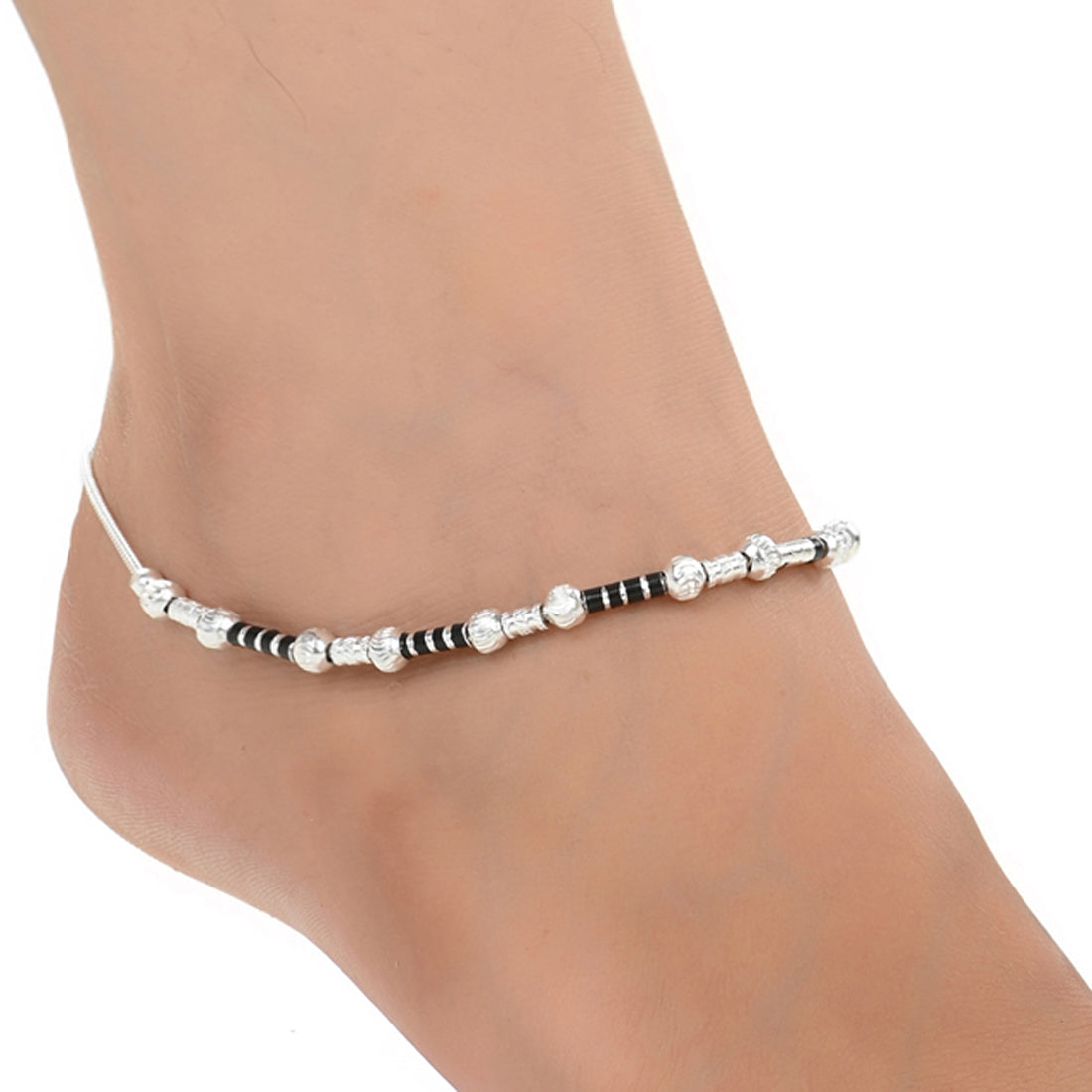 Silver Plated Anklet Pair