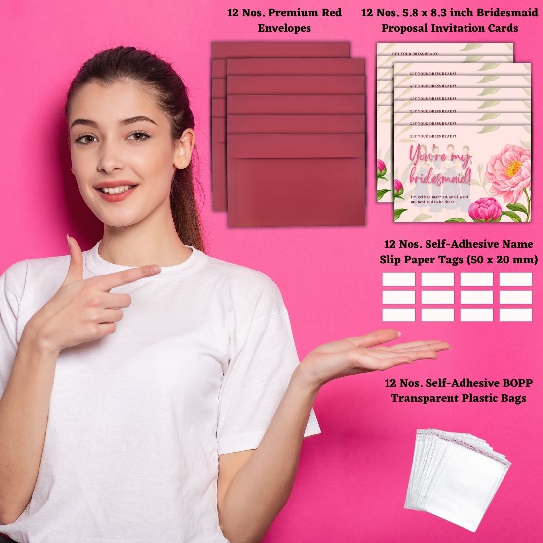 Bridesmaid Proposal Invitation Cards 5.8x8.3inch | Wedding Invite