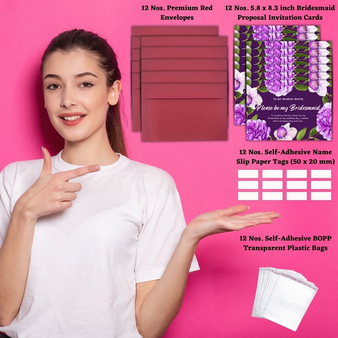 Bridesmaid Proposal Invitation Cards 5.8x8.3inch | Wedding Invite