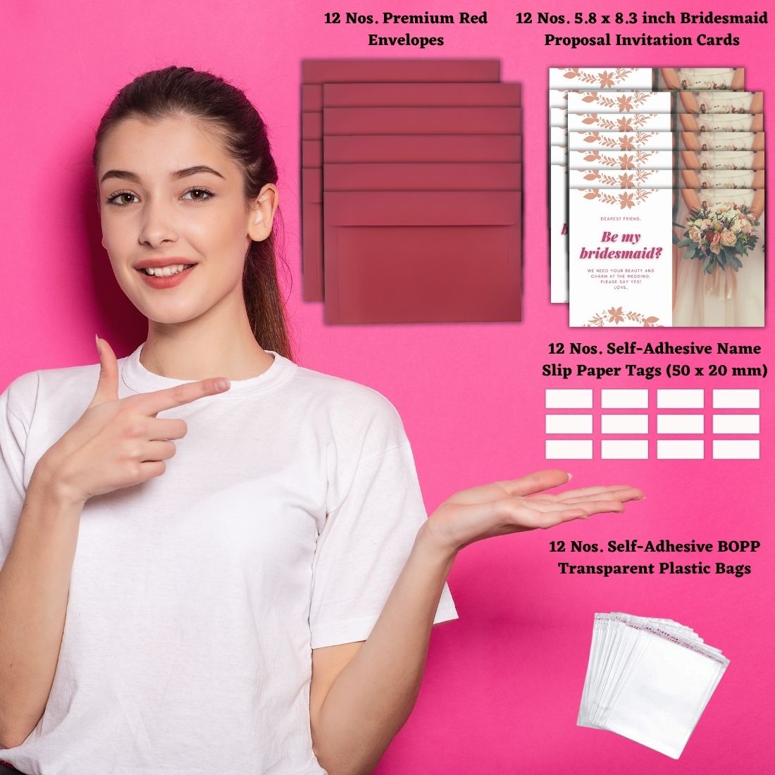 Bridesmaid Proposal Invitation Cards 5.8x8.3inch | Wedding Invite