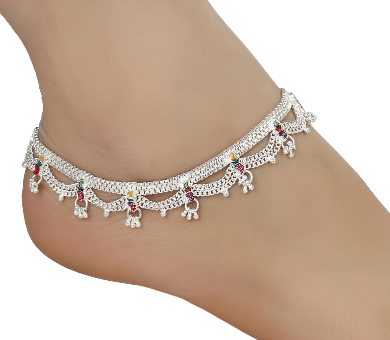 Silver Plated Anklet Pair
