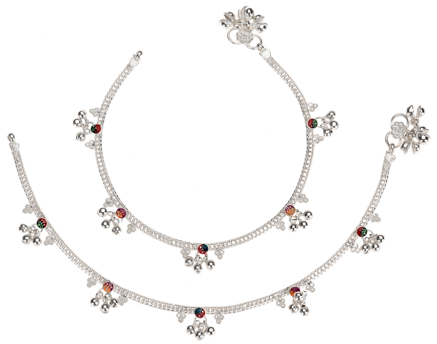 Silver Plated Anklet Pair