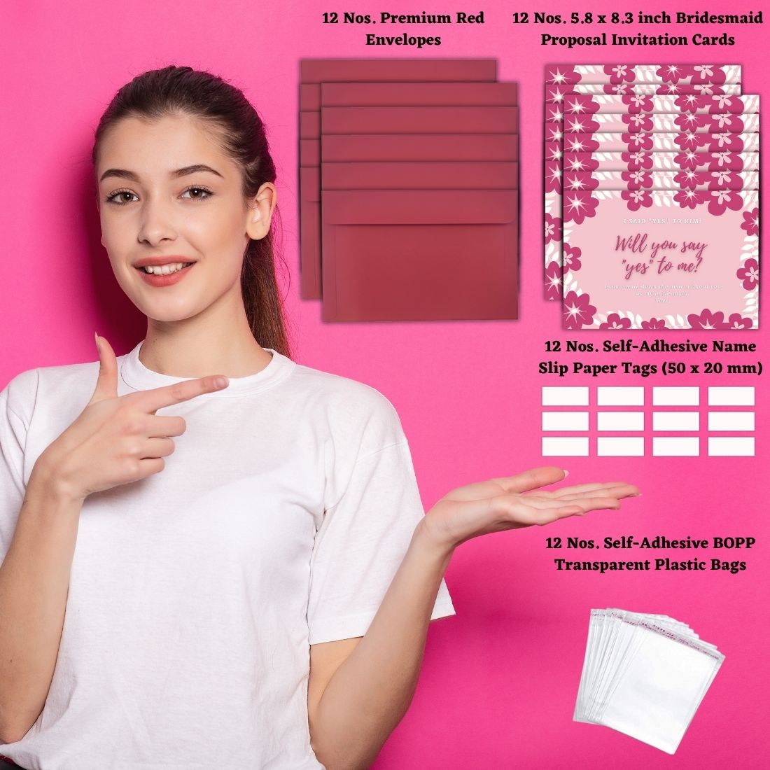 Bridesmaid Proposal Invitation Cards 5.8x8.3inch | Wedding Invite