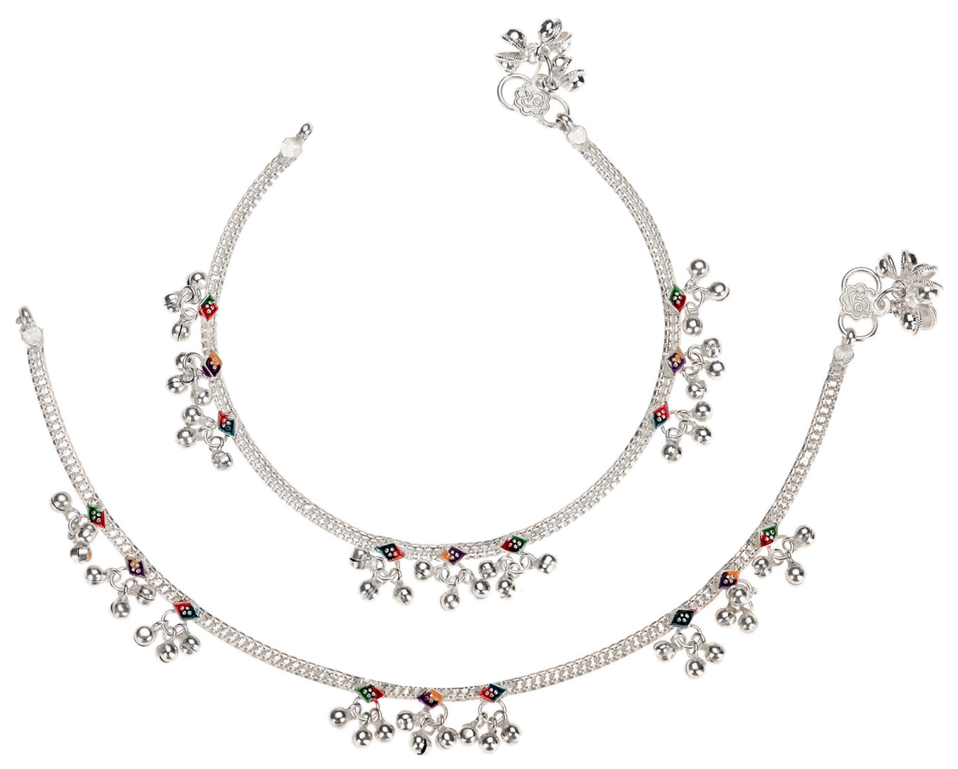 Silver Plated Anklet Pair