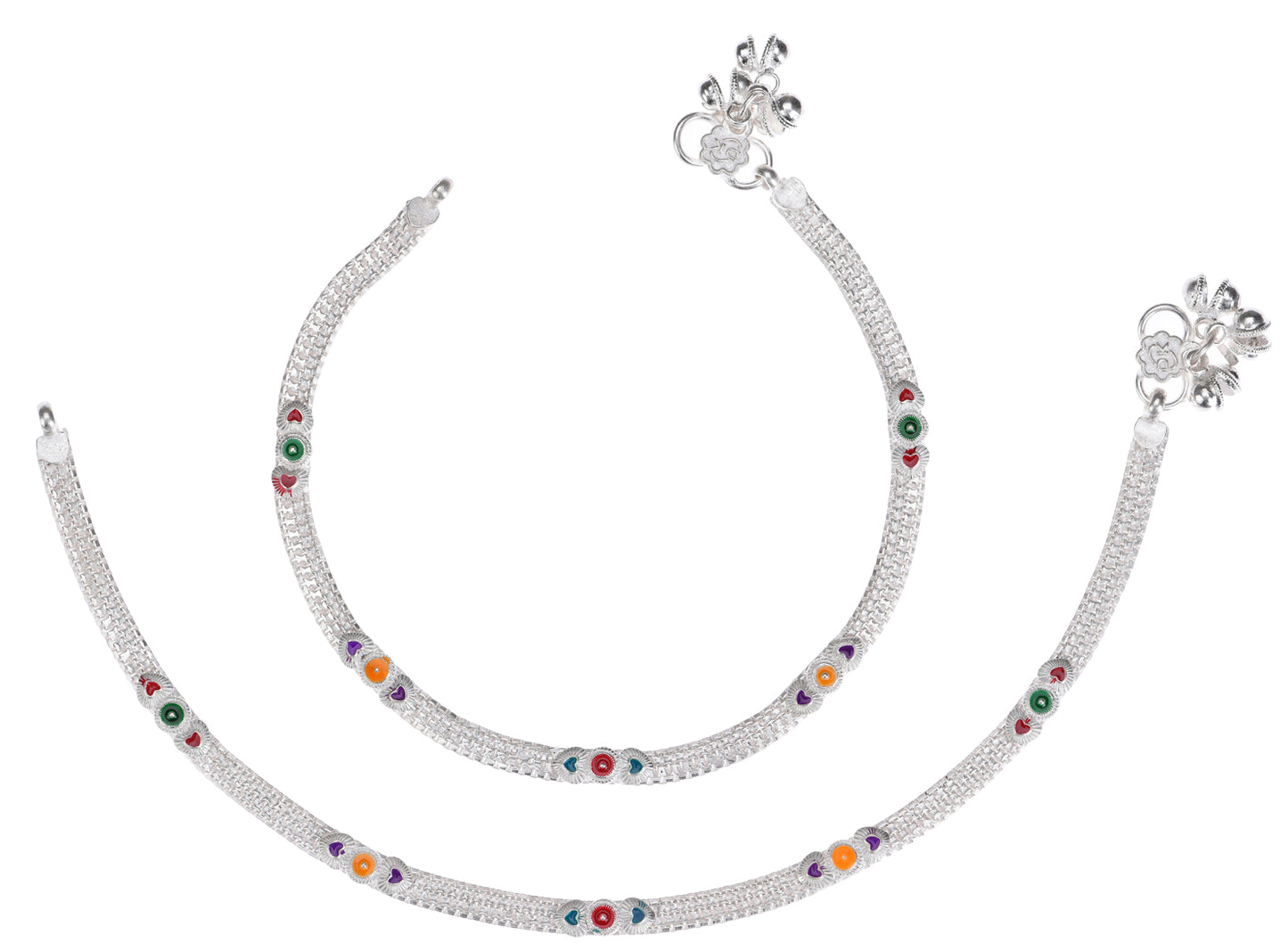 Silver Plated Anklet Pair