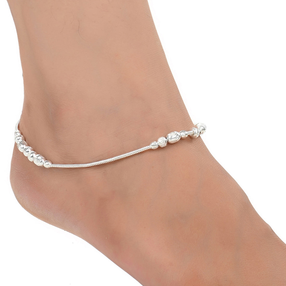 Silver Plated Anklet Pair