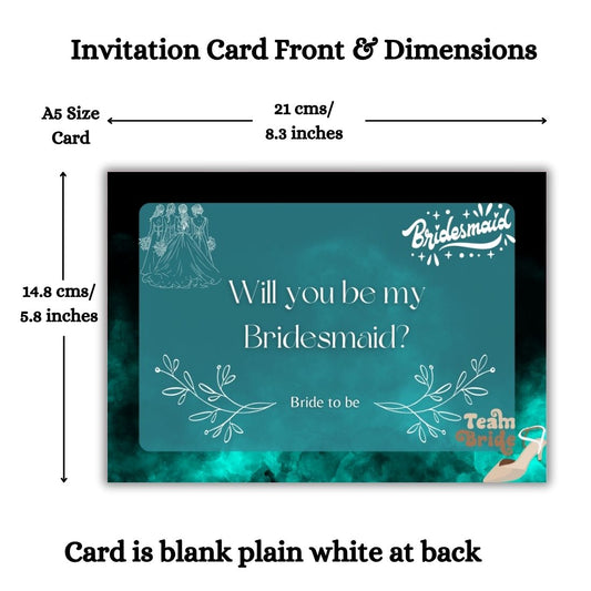 Bridesmaid Proposal Invitation Cards 5.8x8.3inch | Wedding Invite