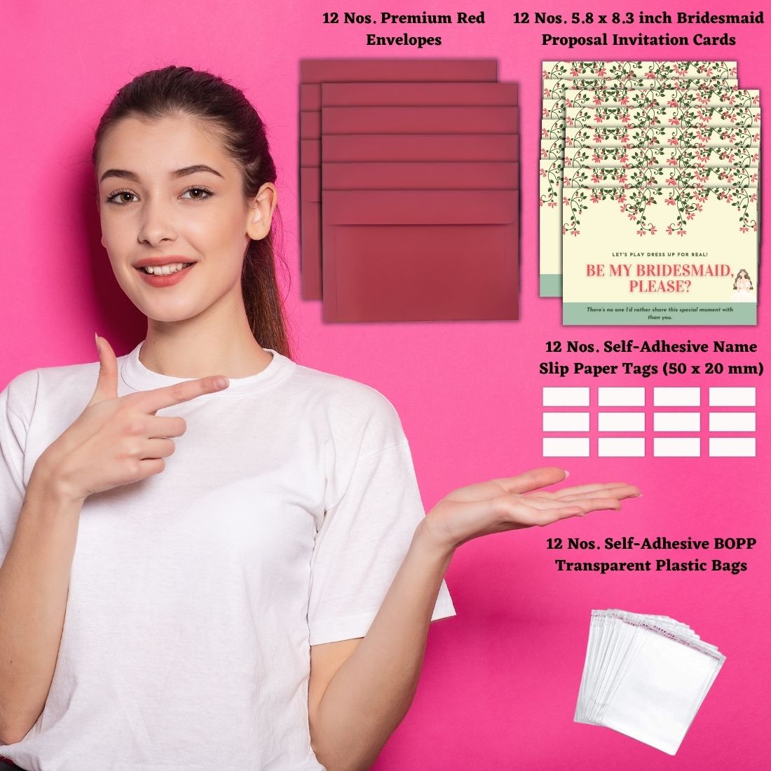 Bridesmaid Proposal Invitation Cards 5.8x8.3inch | Wedding Invite