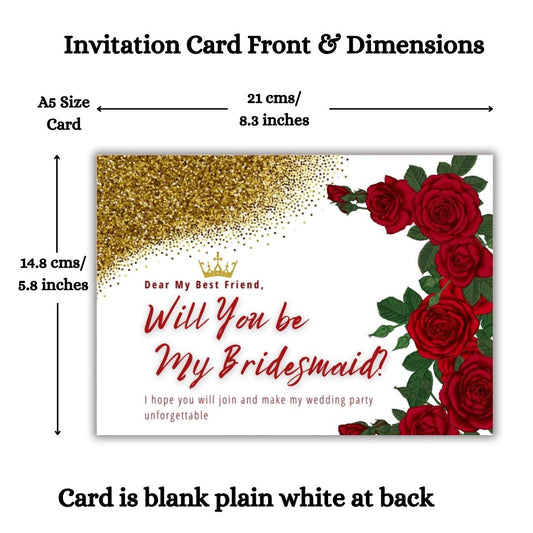 Bridesmaid Proposal Invitation Cards 5.8x8.3inch | Wedding Invite