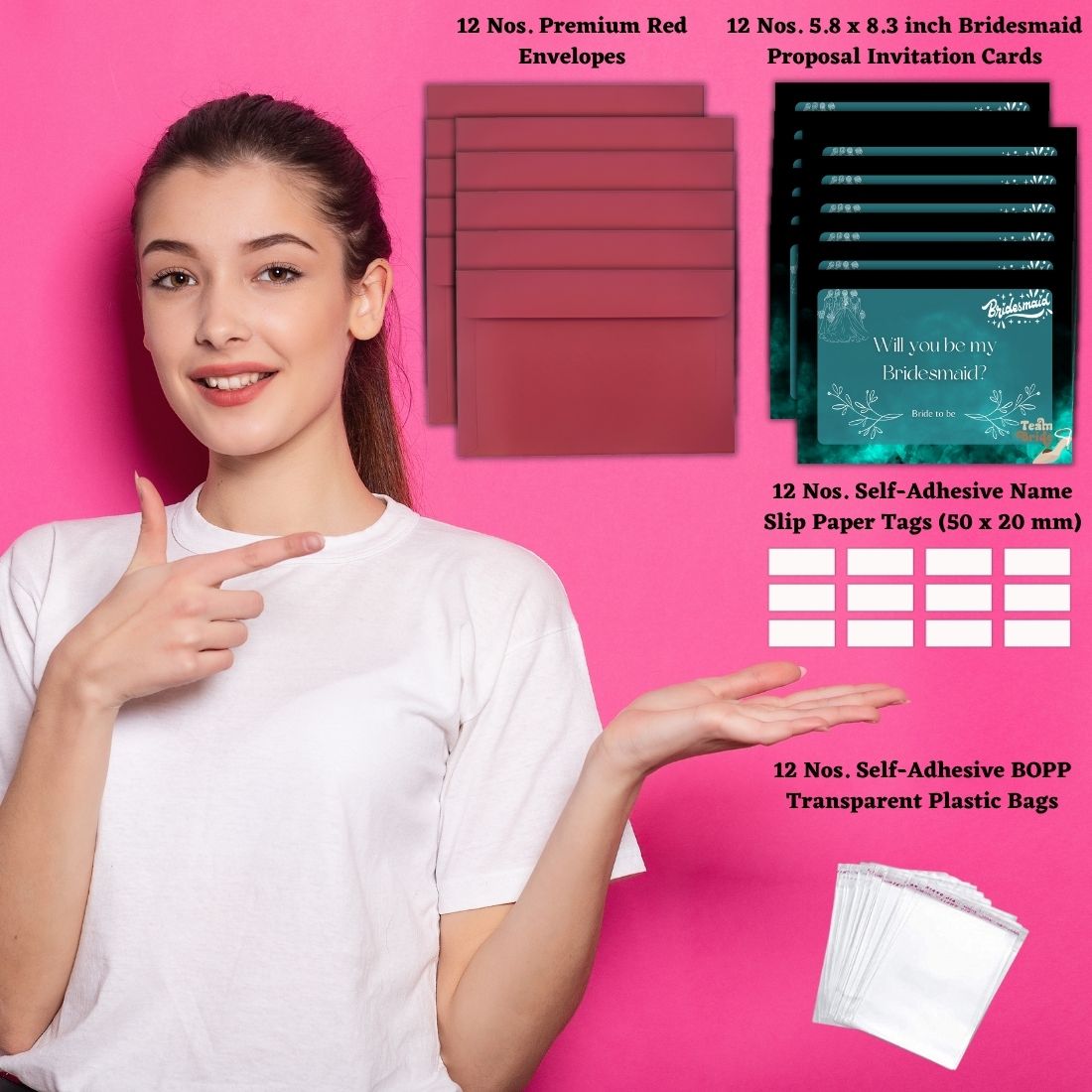 Bridesmaid Proposal Invitation Cards 5.8x8.3inch | Wedding Invite