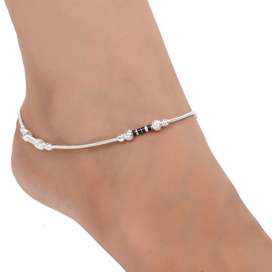 Silver Plated Anklet Pair