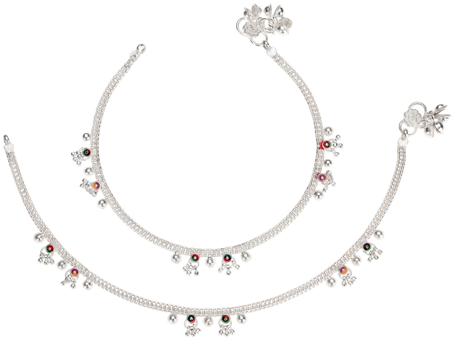 Silver Plated Anklet Pair