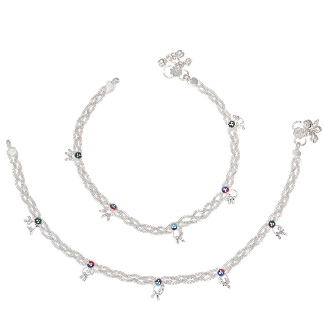 Silver Plated Anklet Pair