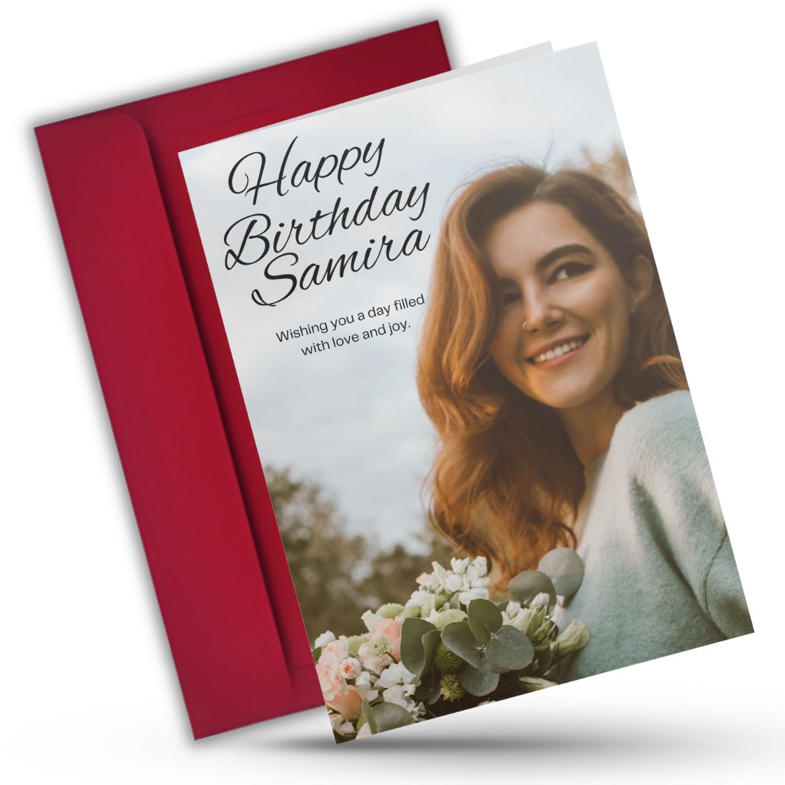 Photo Birthday Greeting Card with Inside Custom Text