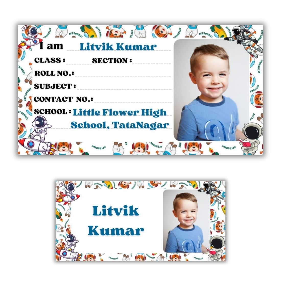 Kids Photo Name Slips & Tags | Pack of 63 | 36 Name Slips & 27 Tags