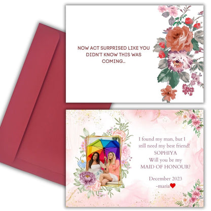 Custom Bridesmaid Proposal Invitation Cards 5.8x8.3inch with Photo | Wedding Invite