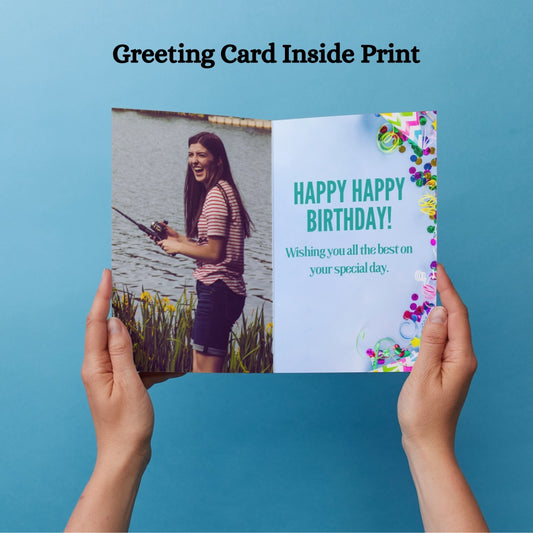 Photo Birthday Greeting Card with Inside Custom Text