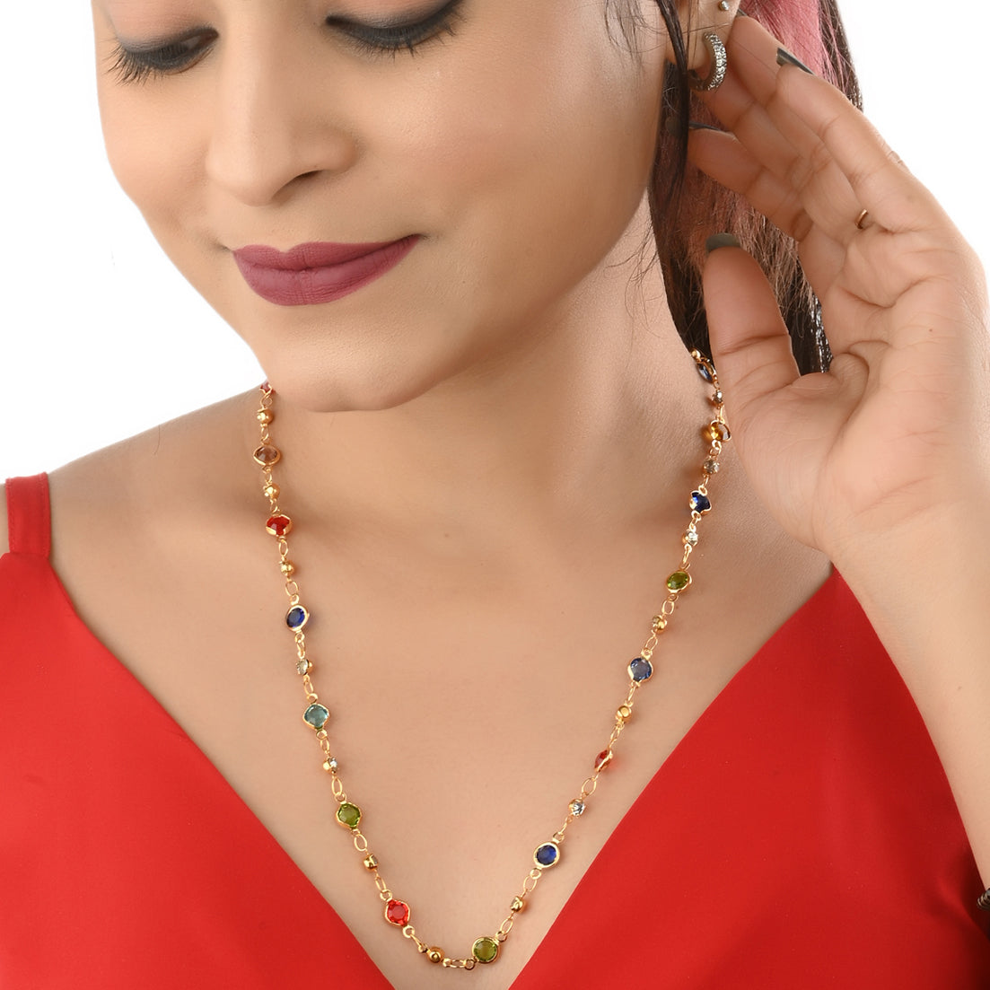 Silver Plated Anklets & 22 inch Gold Plated Chain