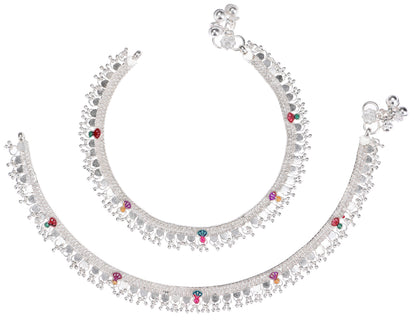 Silver Plated Anklet Pair