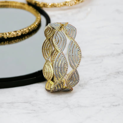 Gold Plated AD Kada Bangles Pair