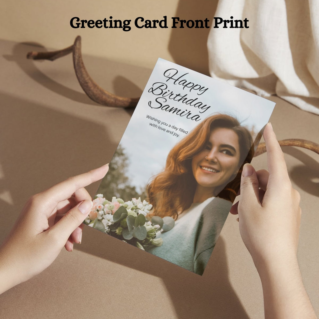 Photo Birthday Greeting Card with Inside Custom Text