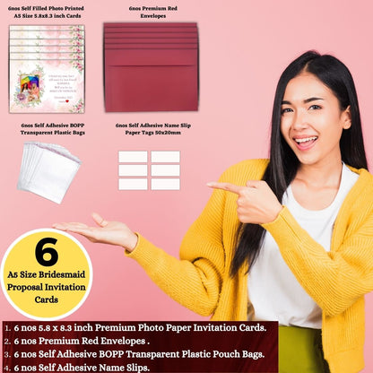 Custom Bridesmaid Proposal Invitation Cards 5.8x8.3inch with Photo | Wedding Invite