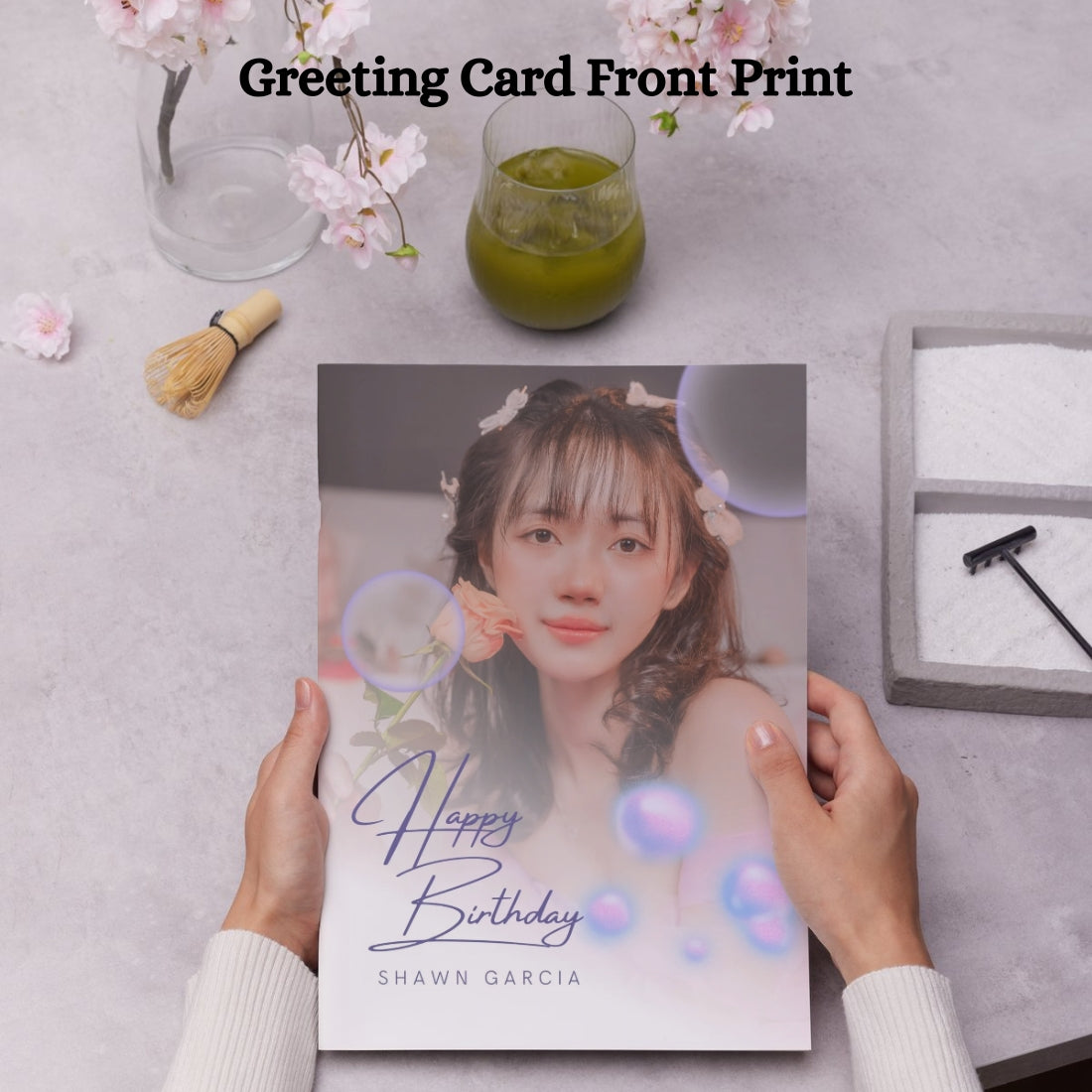 Photo Birthday Greeting Card with Inside Custom Text