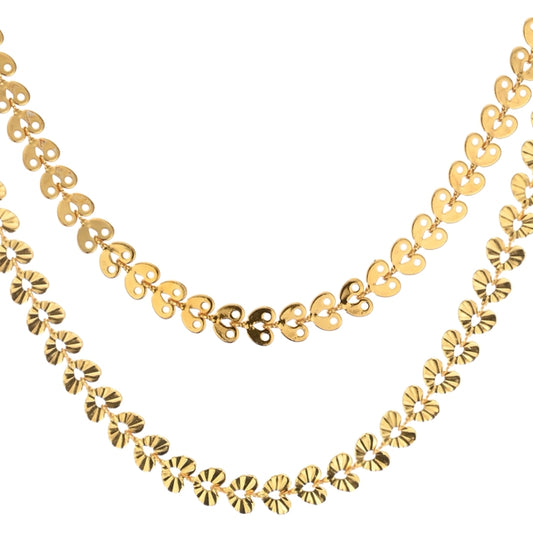 Combo of 2 Gold Plated Chains 22inch Long