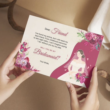Bridesmaid Proposal Invitation Cards 5.8x8.3inch | Wedding Invite
