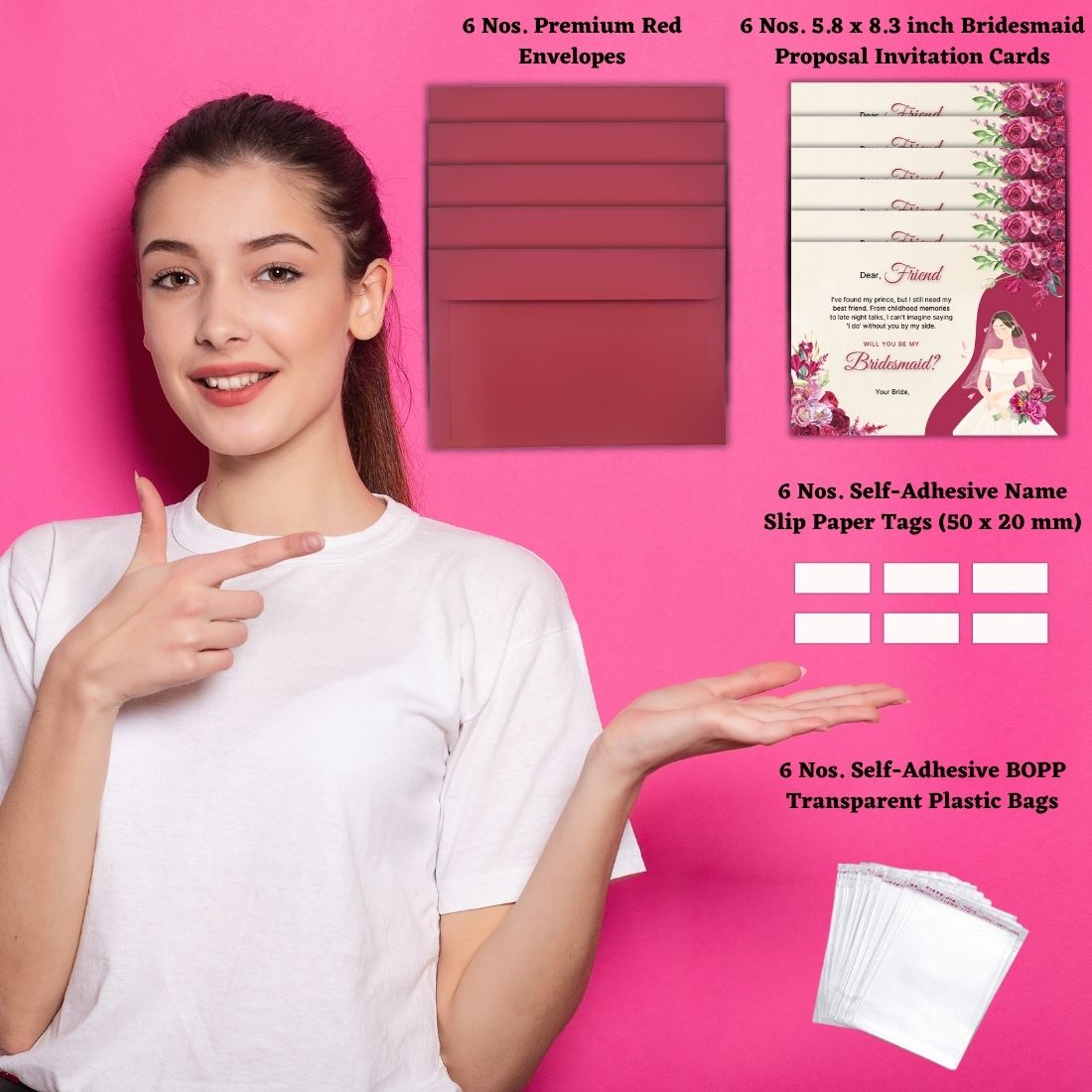 Bridesmaid Proposal Invitation Cards 5.8x8.3inch | Wedding Invite