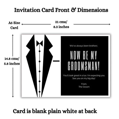 Groomsman Proposal Invitation Cards 5.8x8.3inch | Wedding Invite