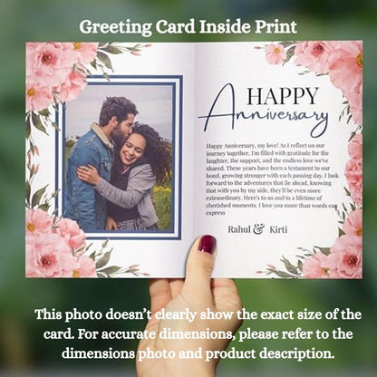 Customised Wedding Anniversary Greeting Card with Photos | Preprinted Inside Message