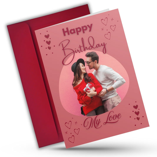 Photo Greeting Card with for Wife Girlfriend | Preprinted Inside Message