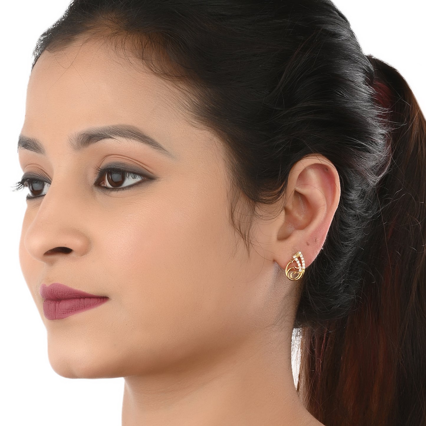 Gold Plated AD Earrings Set