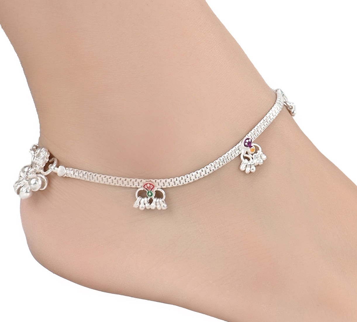 Silver Plated Anklet Pair