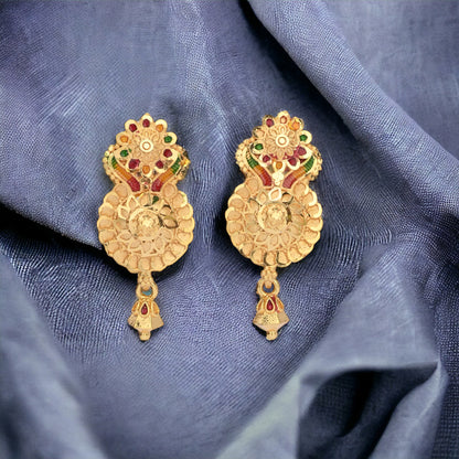 Gold Plated Meena Earrings Set