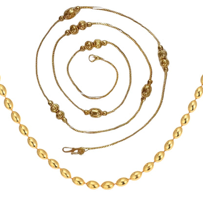 Combo of 2 Gold Plated Chains 22inch Long