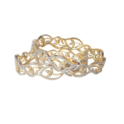 Gold Plated AD Kada Bangles Pair