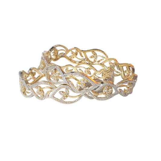 Gold Plated AD Kada Bangles Pair