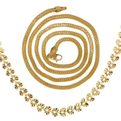 Combo of 2 Gold Plated Chains 22inch Long