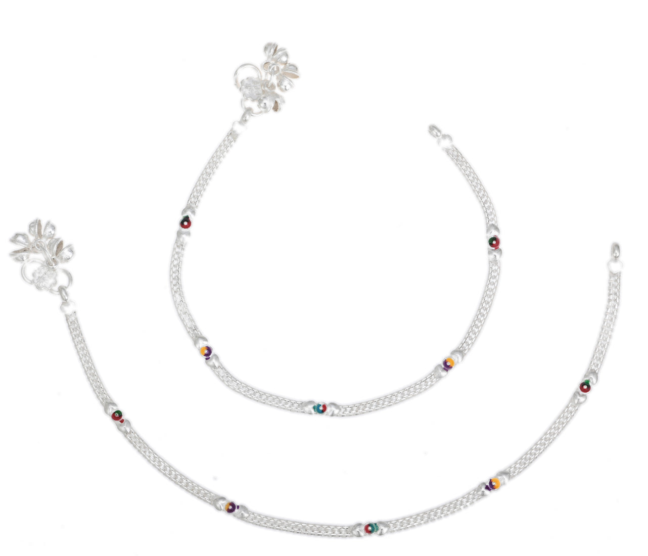 Silver Plated Anklet Pair